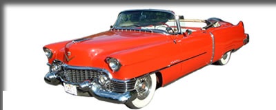 1954 Red and White Cadillac Convertible